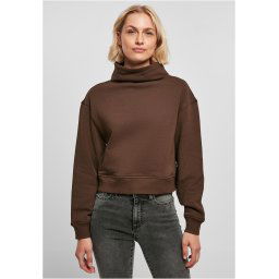 Women's Organic Short High Neck Crew Brown