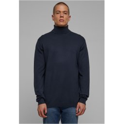 Knitted turtleneck in a navy design