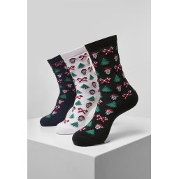 Unisex Christmas Socks Urban Classics Grumpy Santa Christmas Socks 3-Pack