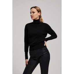 Marisse Thin Turtleneck Sweater, Black
