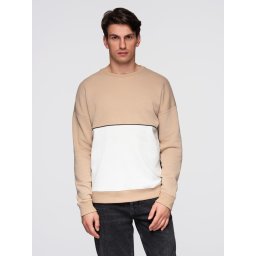 Ombre Men's OVERSIZE sweatshirt with contrasting color combination - beige