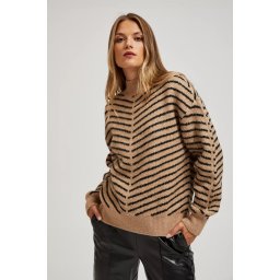Marisse Beige And Black Striped Sweater