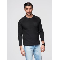 Ombre Men's longsleeve with "waffle" texture - black