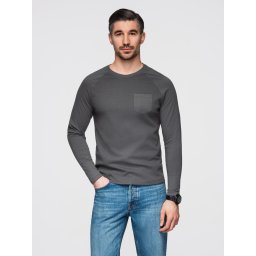 Ombre Men's longsleeve with "waffle" texture - graphite