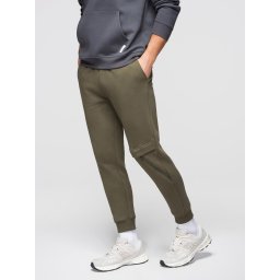 Ombre Men's sweatpants with stitching and leg zipper - olive