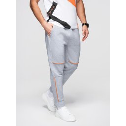 Ombre Men's sweatpants with contrast stitching - grey melange