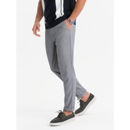 Ombre Men's REGULAR FIT chino pants with elastic waistband - gray
