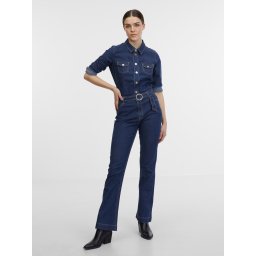 Orsay Navy Blue Women's Denim Jumpsuit - Women's
