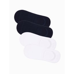 Ombre Men's foot socks 4-pack - white and navy OM-SOSS