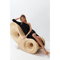 Trendyol Black Belted Maxi Woven Linen Blend One Shoulder Beach Dress
