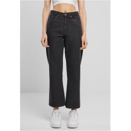 Women's Cropped Straight Leg Jeans - Black