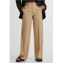 Women's wide pleated trousers - unionbeige