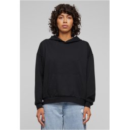 Women's Light Terry Oversized Hoodie - Black