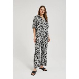 Marisse Women's Trousers L-Sp-4332 Black_White