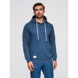 Ombre Men's kangaroo sweatshirt with hood - navy blue