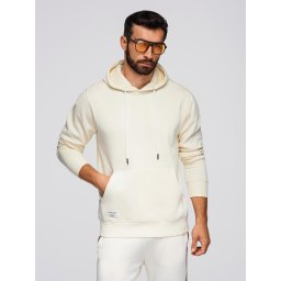 Ombre Men's kangaroo hooded sweatshirt - cream