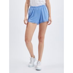 Light blue women's shorts with lace ORSAY