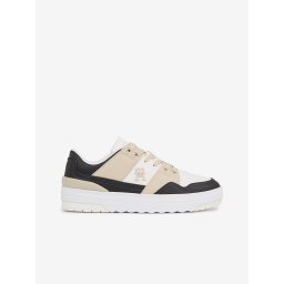 Beige-white women's leather sneakers Tommy Hilfiger Basket Sneaker LO