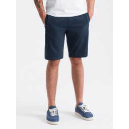 Ombre Men's pre-knee BASIC sweat shorts - navy blue