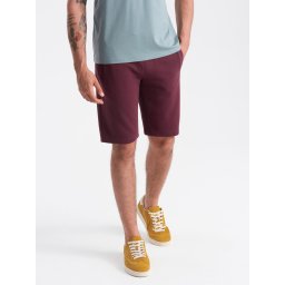 Ombre Men's pre-knee BASIC sweat shorts - maroon