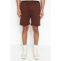 Trendyol Brown-Stone Basic Regular/Normal Cut Straight 2 Pack Shorts