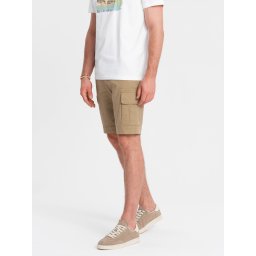 Ombre One color men's shorts with cargo pockets - sand