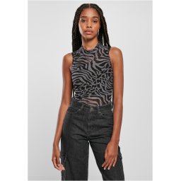 Women's Sleeveless Mesh Body Asphalt/Black