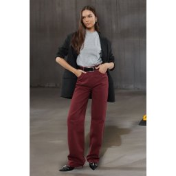 Trendyol Claret Red High Waist Wide Leg Jeans