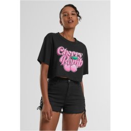 Women's short overized t-shirt Cherry Bomb black