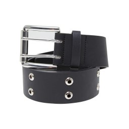 Double Eyelet PU Belt Black