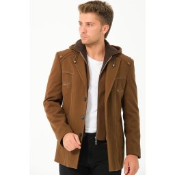 K7532 DEWBERRY MEN'S COAT-PLAIN CAMEL