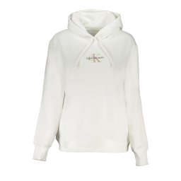 Calvin Klein Women's MONOLOGO REGULAR HOODIE Sweatshirt-White