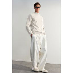 Trendyol Ecru Regular Half Turtleneck Plain Knitwear Sweater