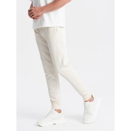 Ombre BASIC men's cotton sweatpants joggers - cream