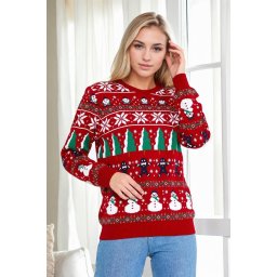 88147 Dewberry Christmas Womens Sweater-RED-1