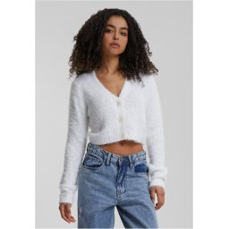 Women's cropped sweater Feather white