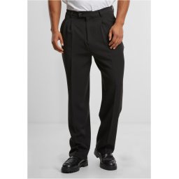 Men's Double Pleated Pants - Black