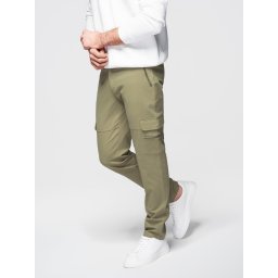 Ombre Men's STRAIGHT LEG cargo pants with zippered pockets - olive