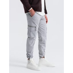 Ombre Men's STRAIGHT LEG cargo pants with triangle pocket pin - gray