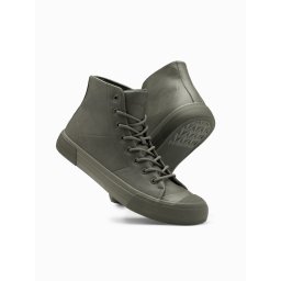 Ombre Men's high-top sneakers with rubber toecap - olive