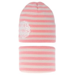 AGBO Girl's winter/ autumn set: hat and tube scarf pink Lila
