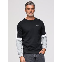 Ombre Tri-color men's sweatshirt with raglan sleeves - black