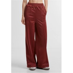 Women's trousers with creases on the sides in dark rust color