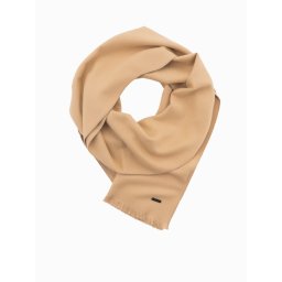 Ombre Men's monochrome scarf with tassels - light brown