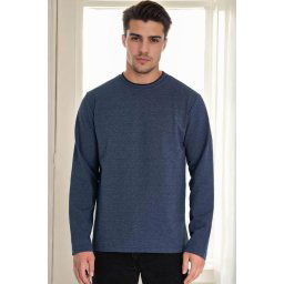 40222 Dewberry Double Crew Neck Mens Sweatshirt-INDIGO
