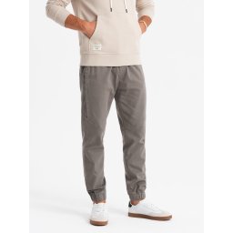 Ombre Men's knitted joggers with pleats - graphite
