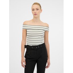 Orsay Women's White/Black Short Sleeve T-Shirt - Women's