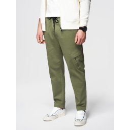 Ombre Men's knit joggers with cargo pockets - olive
