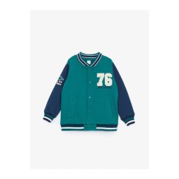 LC Waikiki LCW baby Medium Green Printed Baby Boy College Jacket