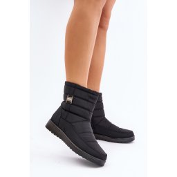 Lightweight women's snow boots with zip black Mezitha